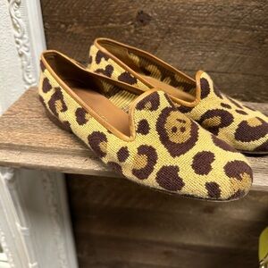 Stubbs & Wootton Leopard Needlepoint Loafers – Size 5.5